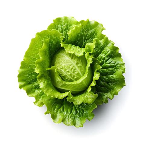 Premium Ai Image Green Lettuce On White Background