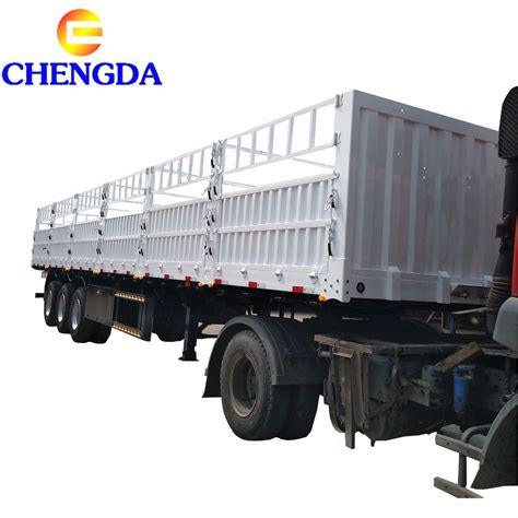 Factory 3 Axle 60 Ton Bulk Cargo Transport Sidewall Semi Trailer For