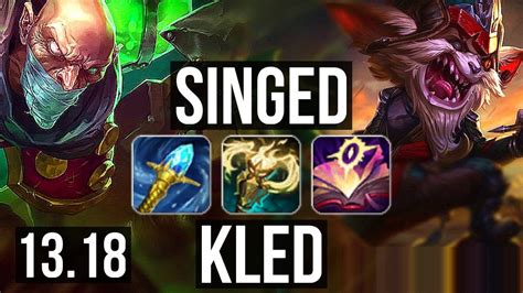 SINGED Vs KLED TOP 1 2 16 800 Games 1 3M Mastery Rank 10 Singed