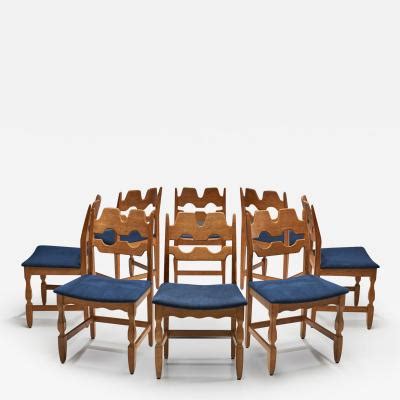 Henning Kjaernulf Set Of 8 Razorblade Dining Chairs By Henning