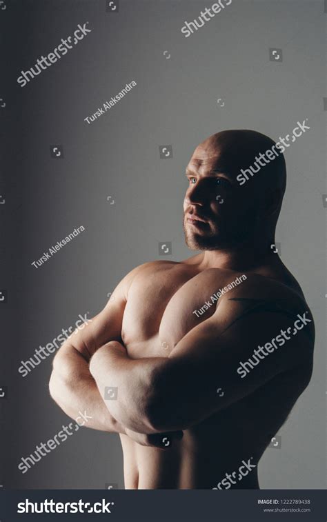 Strong Naked Muscular Man Shows Off Stock Photo Shutterstock
