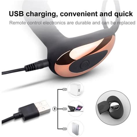 Masseur de Prostate avec Anneau de Pénis Silicone de la Prostate Anale Vibrateur Anal