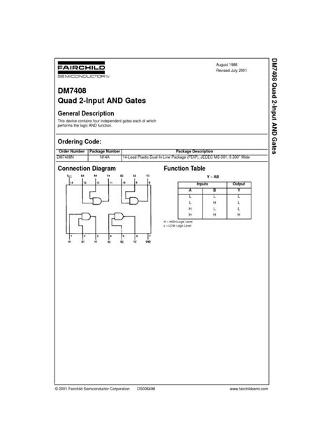 7408-datasheet | Electronic Circuits | Electronic Design