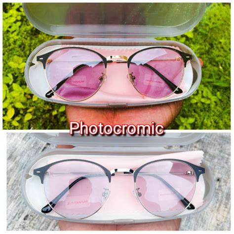 2 IN 1 PHOTOCROMIC KACAMATA OVAL TITANIUM NEW VIRAL LENSA PHOTOCROMIC