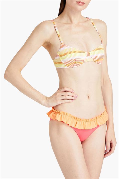 Solid Striped Tief Sitzendes Zweifarbiges Bikini H Schen Mit R Schen The Outnet