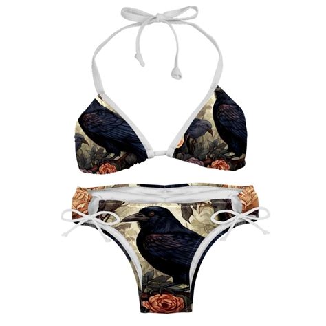Crow Detachable Sponge Adjustable Strap Bikini Set Two Pack Swimsuit Women Swim Suit Walmart