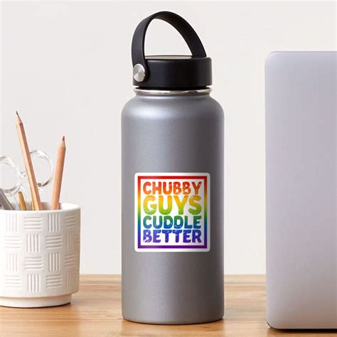 Chubby Guys Cuddle Better LGBT Gay Bear Pride Sticker For Sale By Sleazoid Redbubble