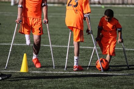 Disabled Palestinians Who Lost Their Legs Take Part In The Football