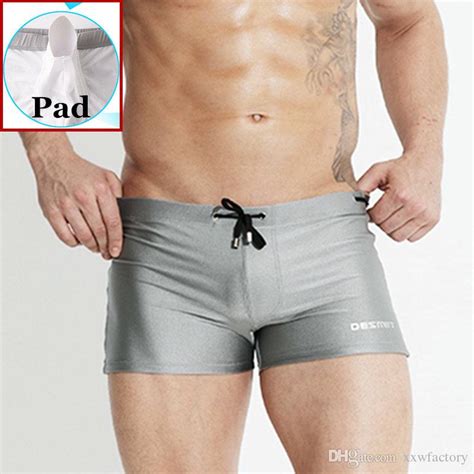 Sexy Swim Trunks For Men With Enlarge Penis Pad Frontal Protection