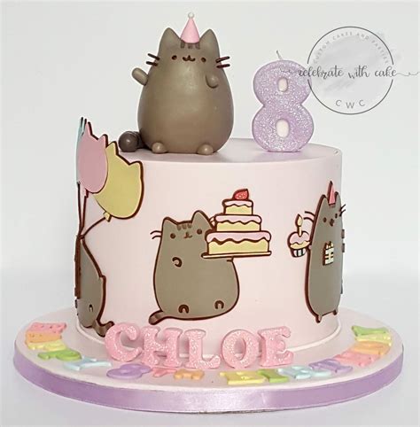 Pusheen Cat Single Tier Cake