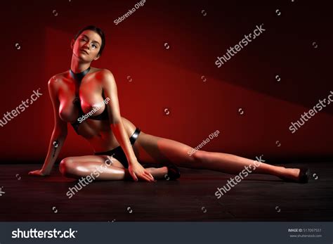 Beautiful Naked Woman Posing Leather Lingerie Stock Photo 517097551 Shutterstock
