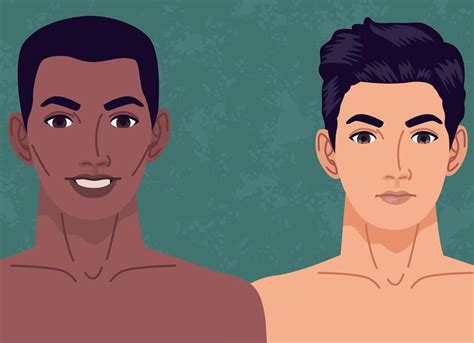 Interracial Naked Men Vector Art At Vecteezy