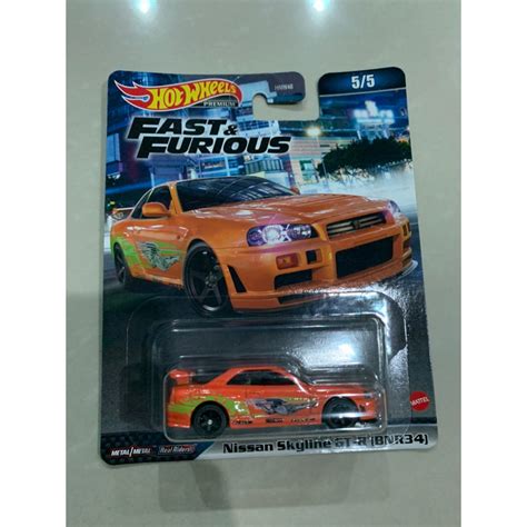 Hot Wheels Premium Fast And Furious Nissan Skyline Gt R R Orange Shopee Malaysia