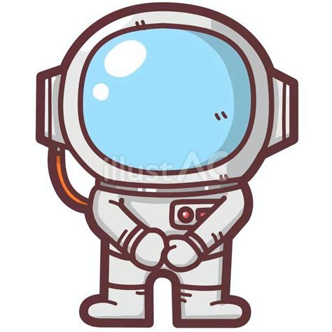 お辞儀をするデフォルメされた宇宙飛行士イラスト - No: 26586183｜無料イラスト・フリー素材なら「イラストAC」
