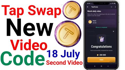 Tapswap Video Code July Tapswap Watch Daily Video Cinema Code