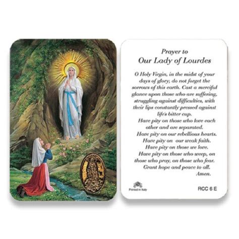 OUR LADY OF LOURDES PRAYER CARD ENGLISH – Gospa Missions