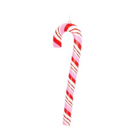 Candy cane Christmas ornament | Red-white-pink | Handmade | 14 cm