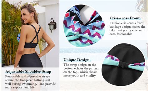 SEAUR Bikini Sets For Women Piece Swimsuit Removable Padded Tank Tops With Bottom Sandy Beach