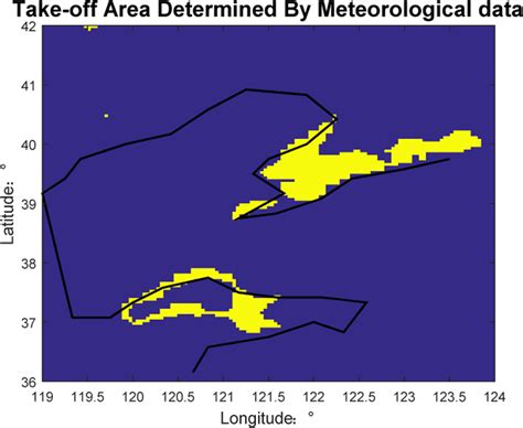 takeoff area determined  meteorological data  shows