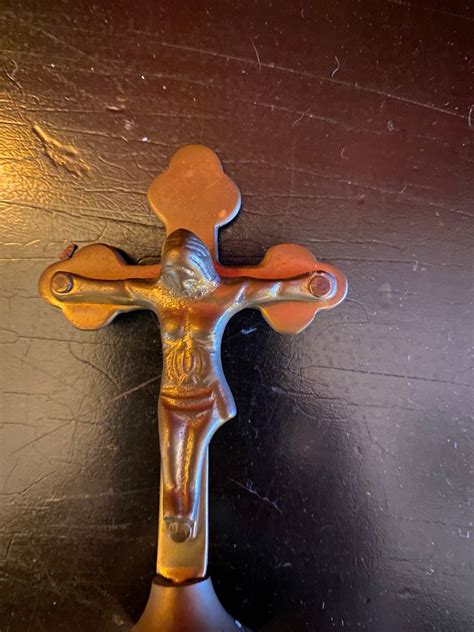 Vintage Standing Brass Crucifix Jesus Christ Cross Catholic Etsy