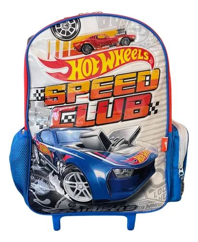 Mochila De Polegadas Carrinho De Beb Hot Wheels Speed Club Wabro Color Azul Claro