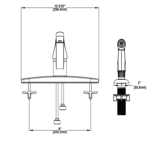 Buy Single Handle Standard Kitchen Faucet In Chrome With White Side Sprayer Online At Lowest