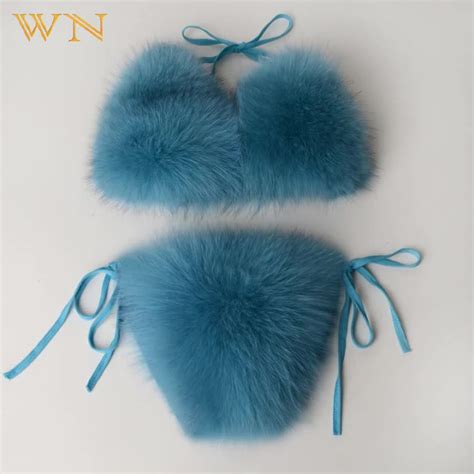 Custom New Sexy Lingerie Xmas Swimwear Sexy Lady Real Fox Fur Underwear Buy Sexy Open Bikini