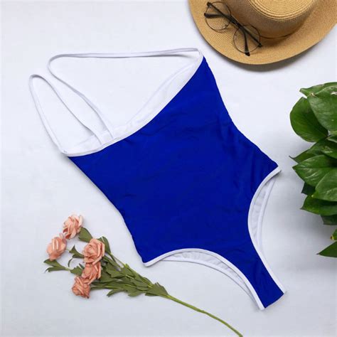 Ms Offset Conjoined Bikini Sexy Pure Color Swimsuit Personality Umbilical Swimsuit On Luulla