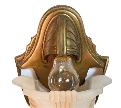 Deco sconce with consolidated glass slip shade pair — ARCHITECTURAL ...