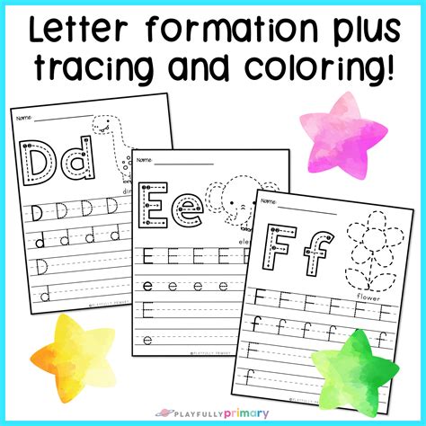 Fun Kindergarten Handwriting Practice Sheets Playfully Primary Worksheets Library