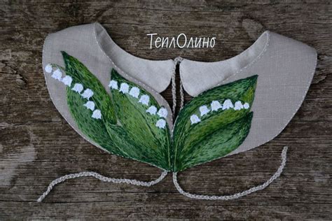Накладной воротничок "Ландыши". Handmade. | Collars, ? logo, Art