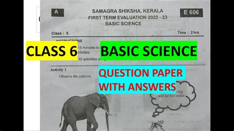 Class 6 Basic Science First Term Question Paper With Answers2022 23