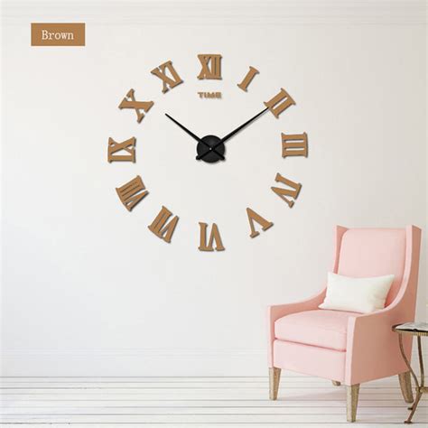 DIY Roman Numeral Wall Clocks-Red,Black,Gray,Blue,Pink,Silvery,Gold,Ch