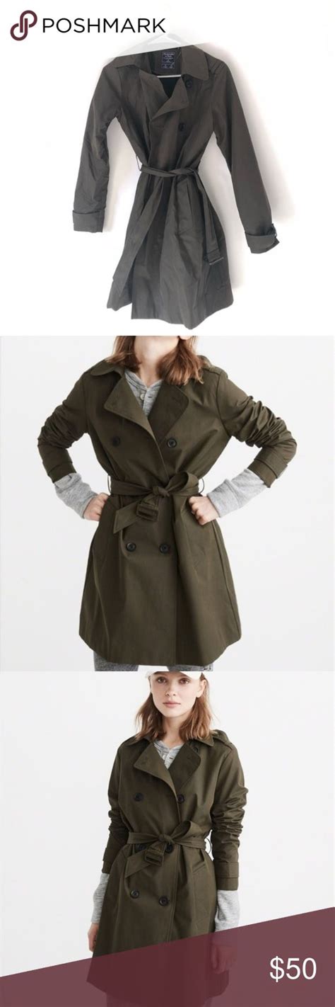 NWT Abercrombie Trench Raincoat Large