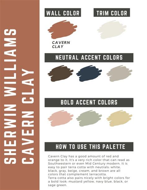 Sherwin Williams Cavern Clay Paint Color Palette The Paint Color Project