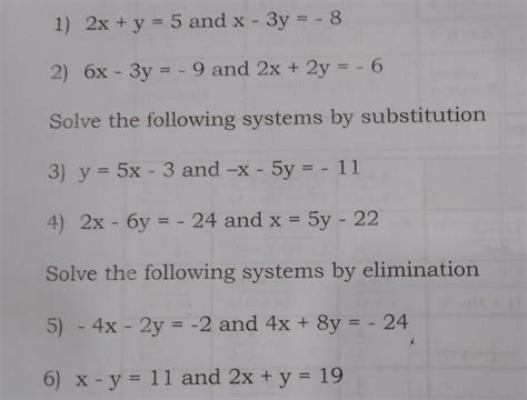 1 2x Y 5 And X 3y 8 2 6x 3y 9 And 2x 2y Solve The