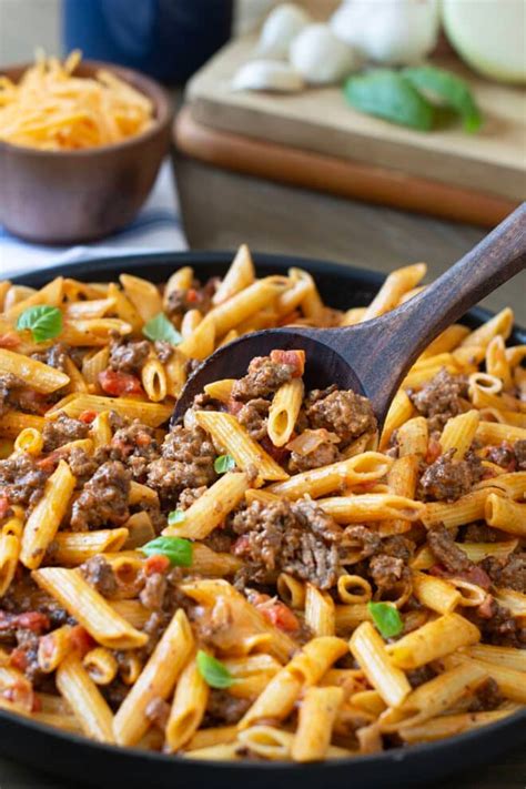 Easy Cheesy Ground Beef Pasta - COOKtheSTORY