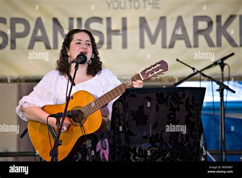 Singer Amanda Quintana Performs On The Plaza Stage During Spanish