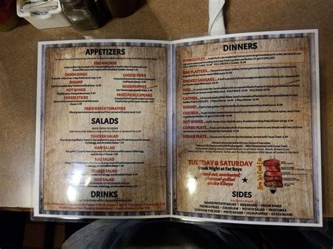 Menu At Fat Boys Bbq Caddo Valley