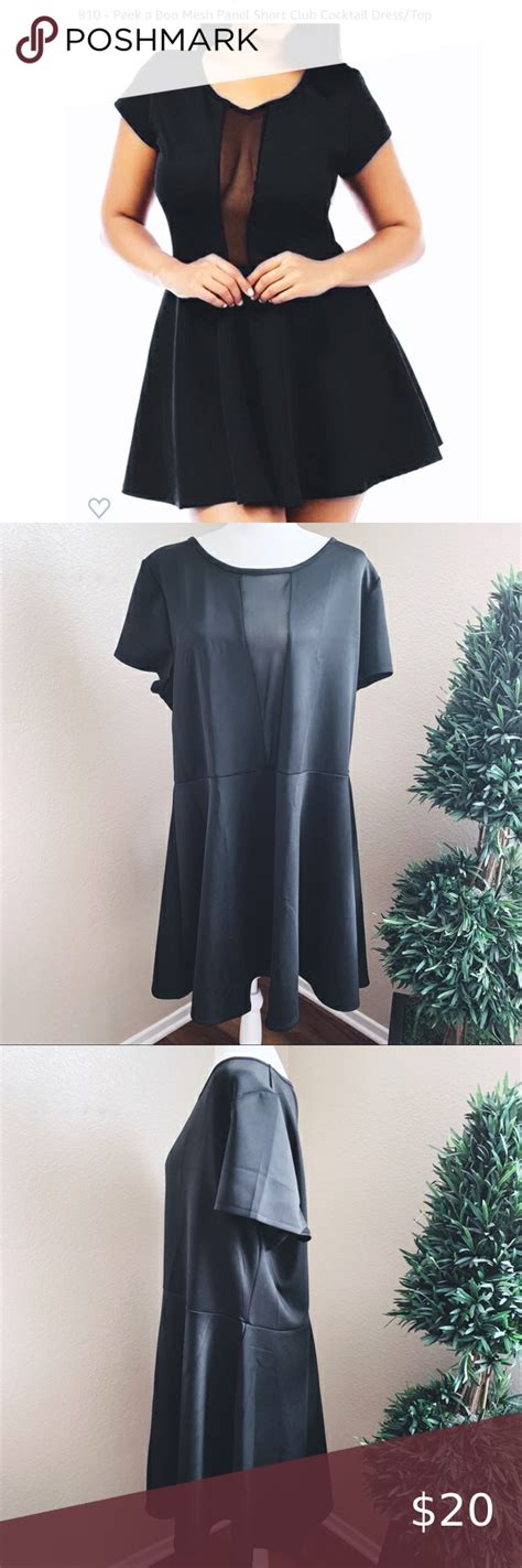 📌nwt Black Dress With Peek A Boo Mesh 3xl Polka Dot Mini Dresses