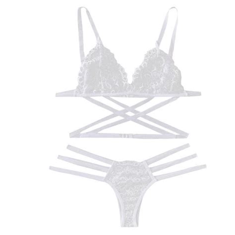 Nouveau Femmes Sexy Dentelle Lingerie String Ensemble Bodydoll V Tements De Nuit Bandage Soutien