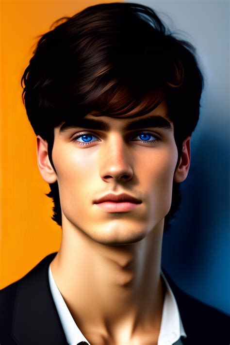 Lexica - Portrait of a 23 year old man with black hair and blue eyes