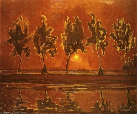 Trees By The Gein At Moonrise Piet Mondrian The