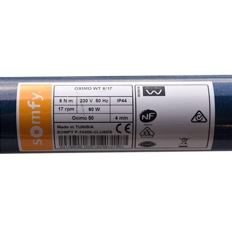 Somfy Oximo 50 Wt 617 Einsteckantrieb Rollladenmotor Rohrmotor 6nm