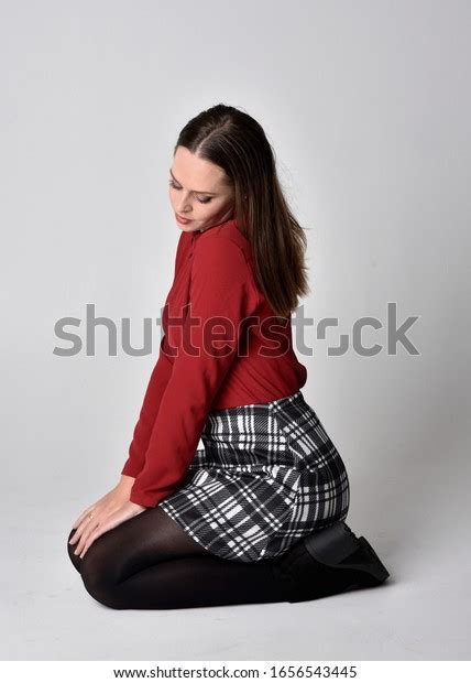 Full Length Portrait Pretty Brunette Girl Stock Photo Shutterstock