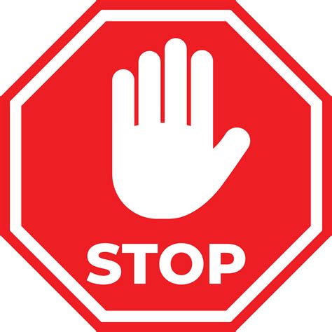 Stop sign icon Notifications that do not do anything. stop sign. the hand stops. Stop vector