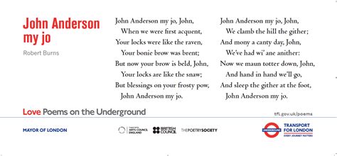 John Anderson My Jo Poems On The Underground
