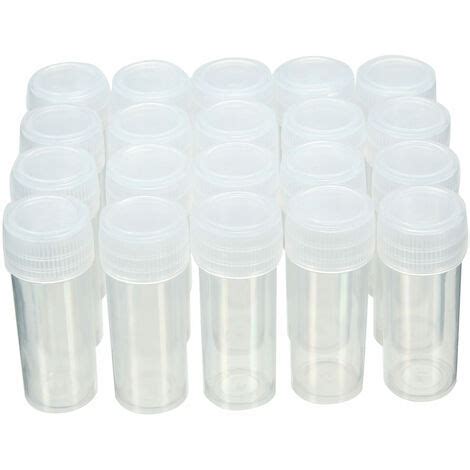 Flacons de tubes à essai en plastique de 20 x 5 ml conteneurs