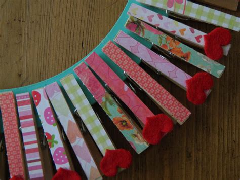 the vintage umbrella: valentine clothespin wreath