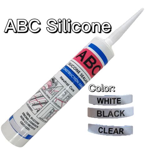 ABC Sealant Silicone 300ml White Black Clear Strong Adhesive Original